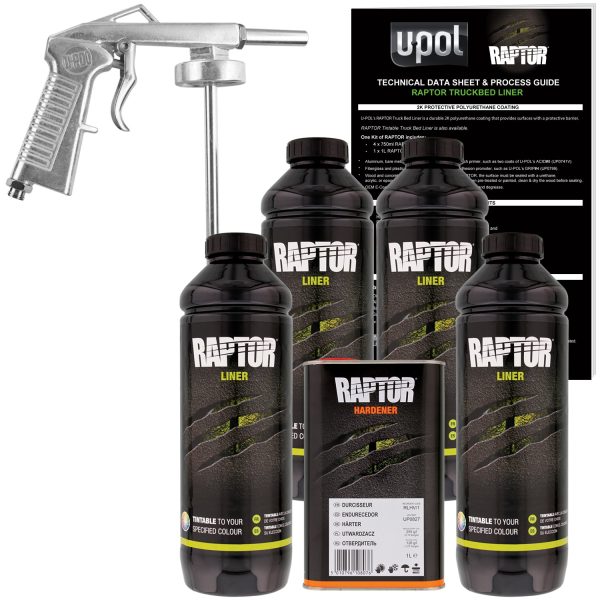Tintable - U-POL Urethane Spray-On Truck Bed Liner Kit with included Spray Gun, 4 Liters For Discount