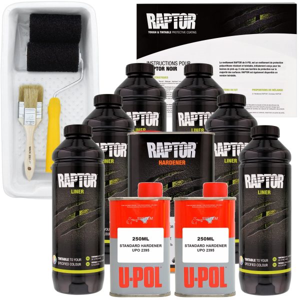 Tintable - U-POL Urethane Roll-On Truck Bed Liner Kit with included Roller, Tray & Brush, 6 Liters Online now