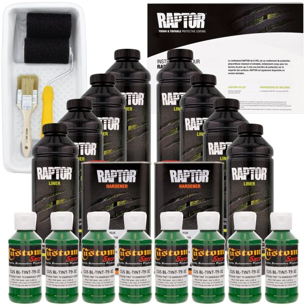 Emerald Green - U-POL Urethane Roll-On Truck Bed Liner Kit with included Roller, Tray & Brush, 8 Liters Discount