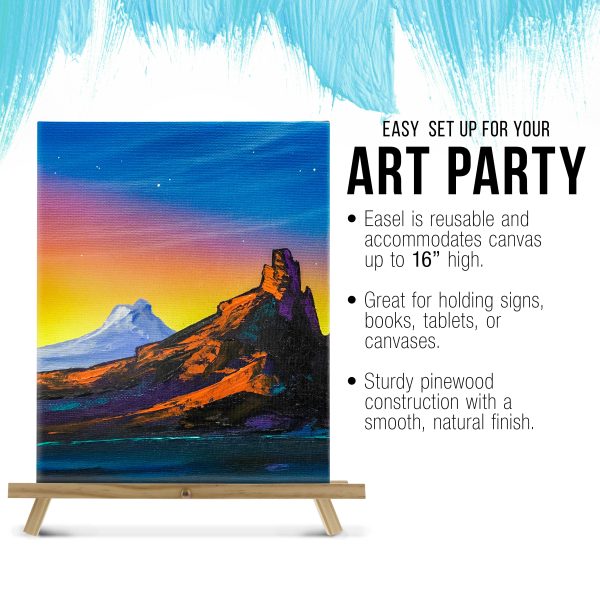 16  High Natural Wood Display Stand A-Frame Artist Easel, 4 Pack - Adjustable Wooden Tripod Tabletop Holder Stand for Canvas, Painting Party, Signs For Sale - Image 4