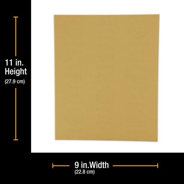 180 Grit, Full Size 9  x 11  Sheets, Wood Workers Gold - Box of 10 Sheets - Hand Sand Block Sanding, Cut to Use On Sanders on Sale - Image 2